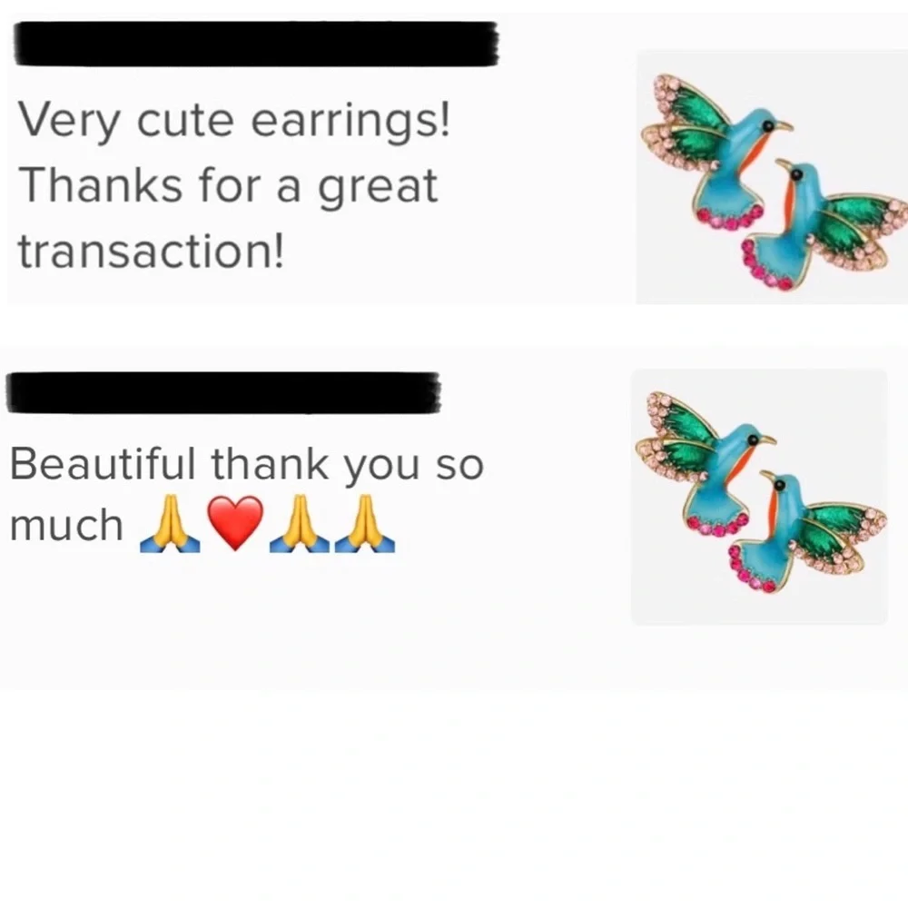 🍒3/$30 New Vintage-Inspired Hummingbird Earrings